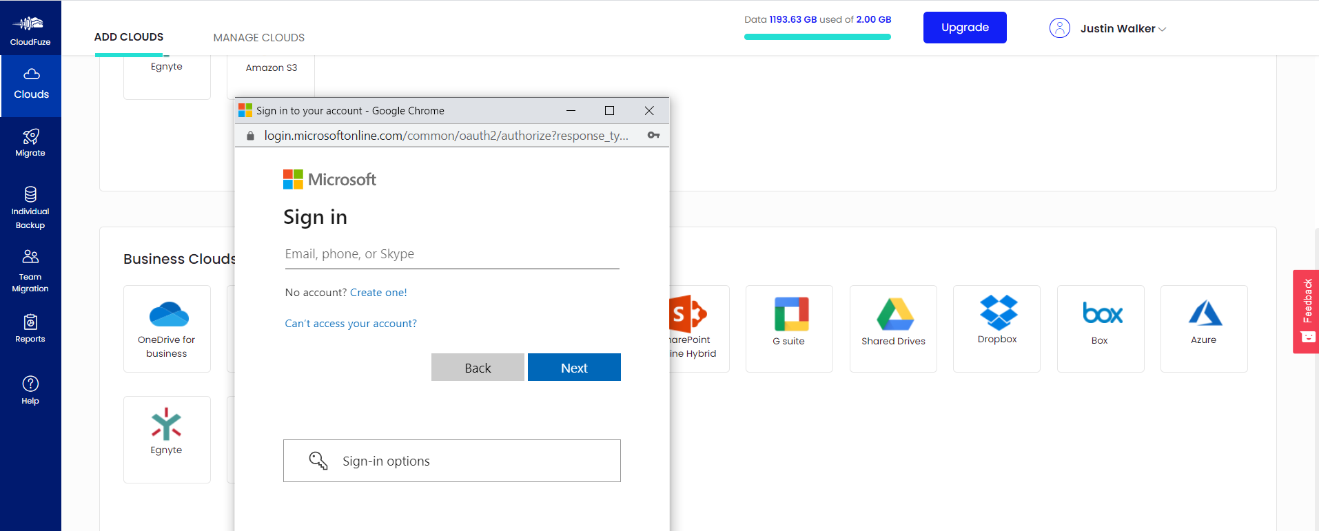 onedrive for business credentials 1